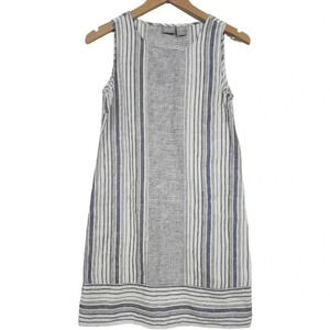 Kenar 100% Linen Striped Mini Tank Shift Dress Size 0